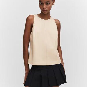 MANGO Leather-effect top XS
